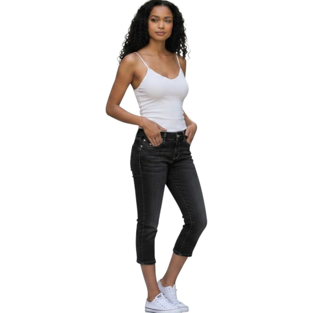 Veronica Beard Daria Womens 29 Black Kick Flare Cropped Capri Jeans